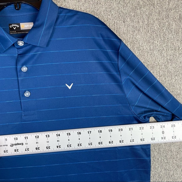 Callaway Golf Polo Opti-Dri Blue Striped Short Sleeve Shirt Men’s Size Medium - Picture 7 of 8